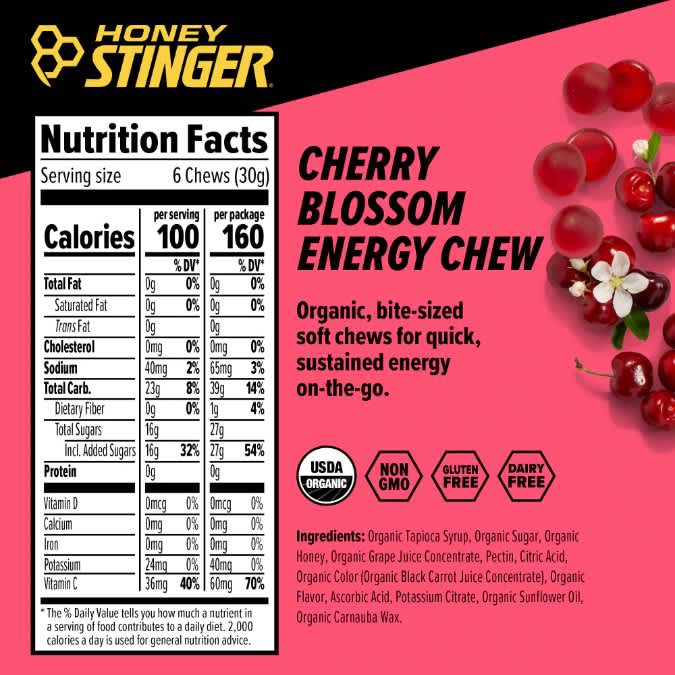 Honey Stinger-Organic Energy Chews - 1.8 oz Pouch