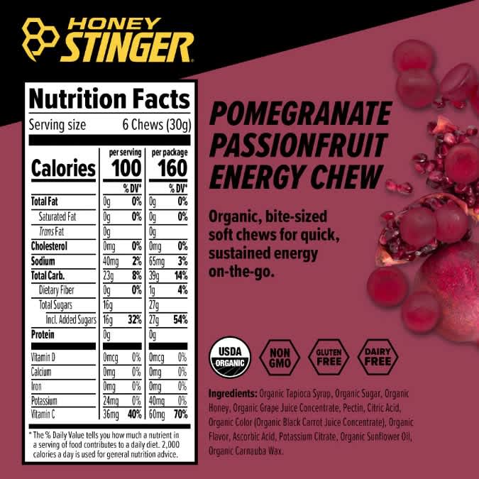 Honey Stinger-Organic Energy Chews - 1.8 oz Pouch