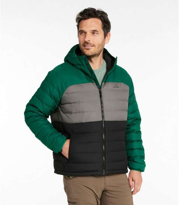 L.L.Bean-Bean's Down Hooded Jacket Colorblock Regular - Men's
