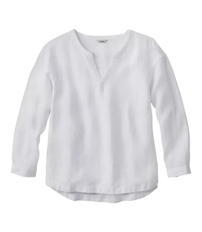 L.L.Bean-Premium Washable Linen Splitneck Shirt - Women's