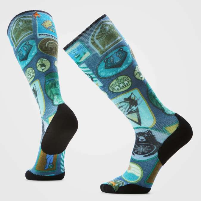 Smartwool-Ski Targeted Cushion Explorer Print Over-The-Calf Socks