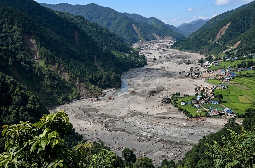 भूकम्पको अनुमान गलत साबित, विशाल पहिरोले निम्त्याएको थियो ल्हेन्देमा बाढी 1