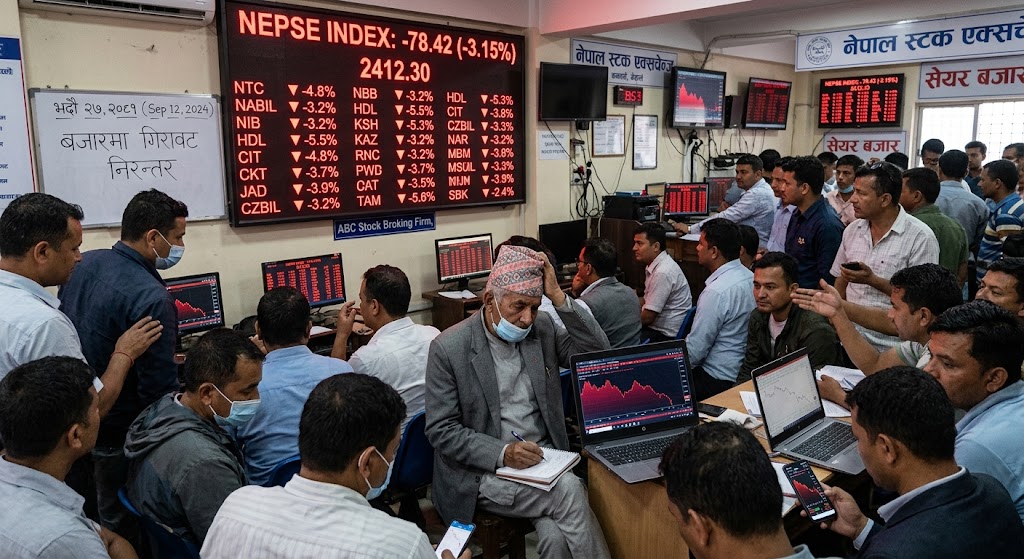 सेयर बजारमा व्यापक गिरावट, कारोबार रकम पनि घट्यो 1