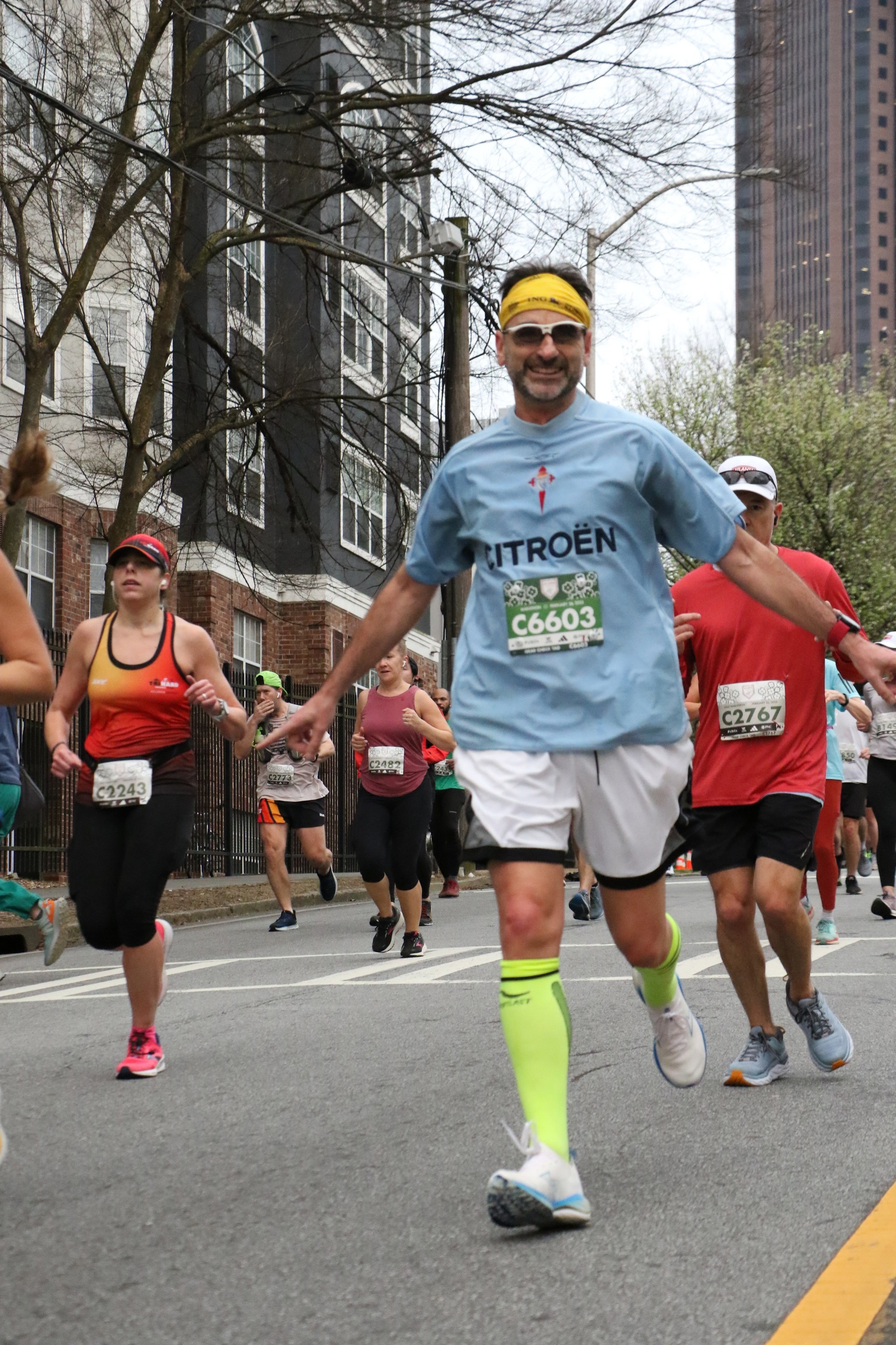Jesús durante el maratón de Atlanta
