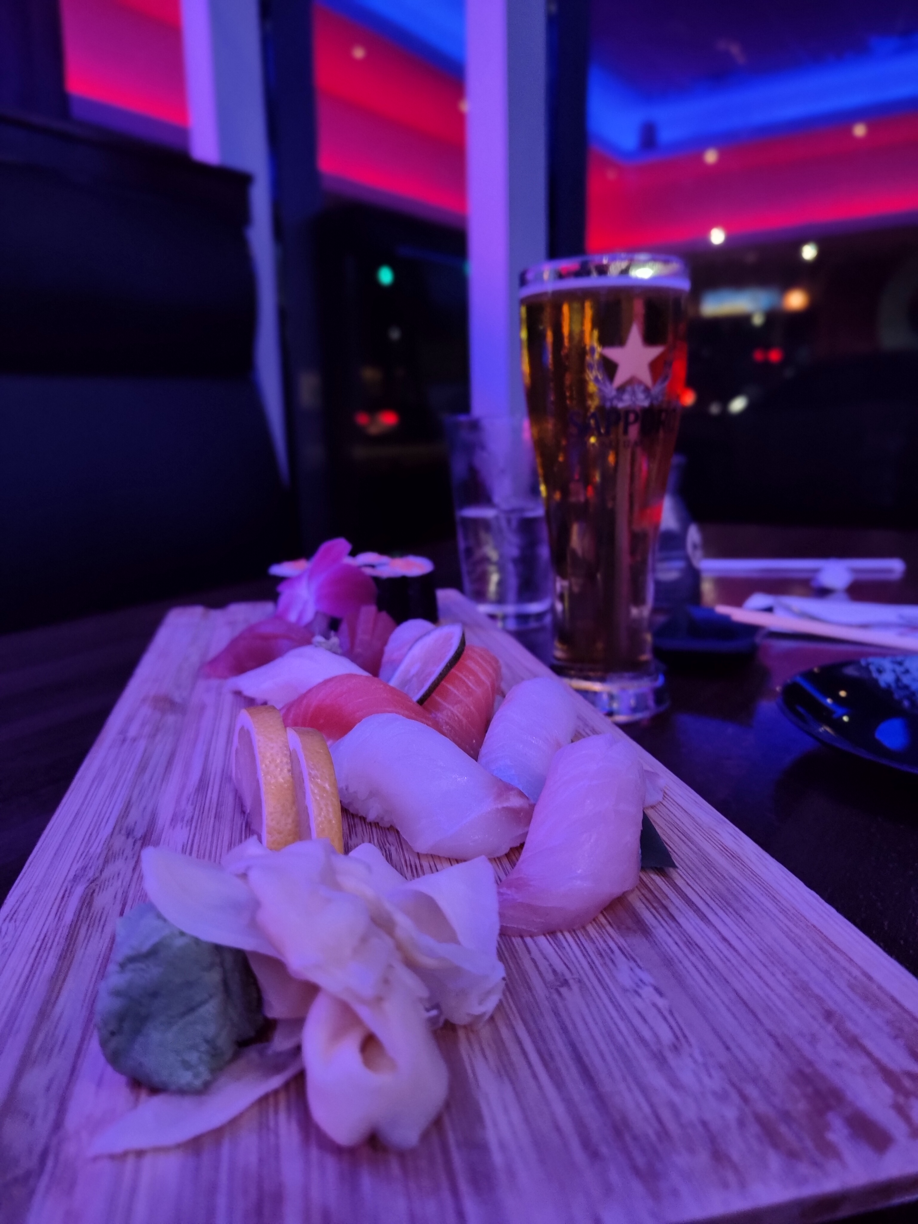 Cena de sushi en Atlanta la víspera del maratón