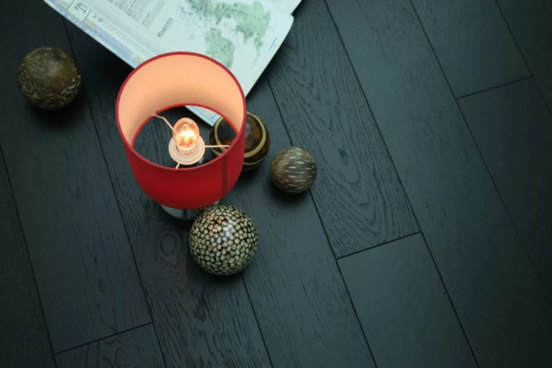 jet black wood flooring