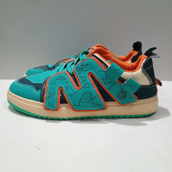 Watson 310 Geometric Overlay Skate Sneakers "Teal Orange"