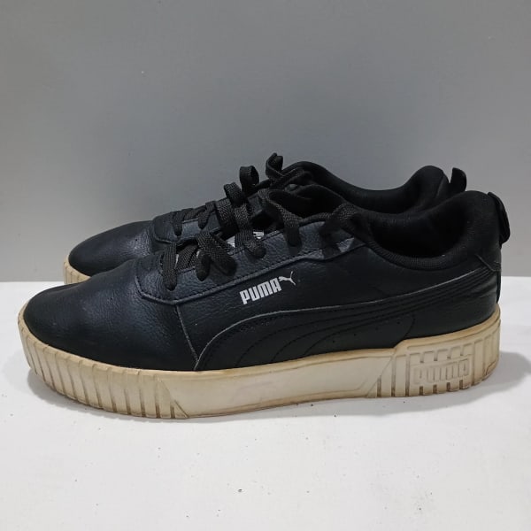Puma Carina Leather Platform Sneakers - Black / Sail