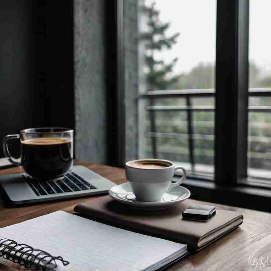Tách cà phê bên cửa sổ