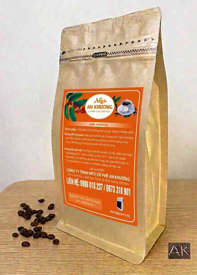 Packshot túi Robusta mặt sau.