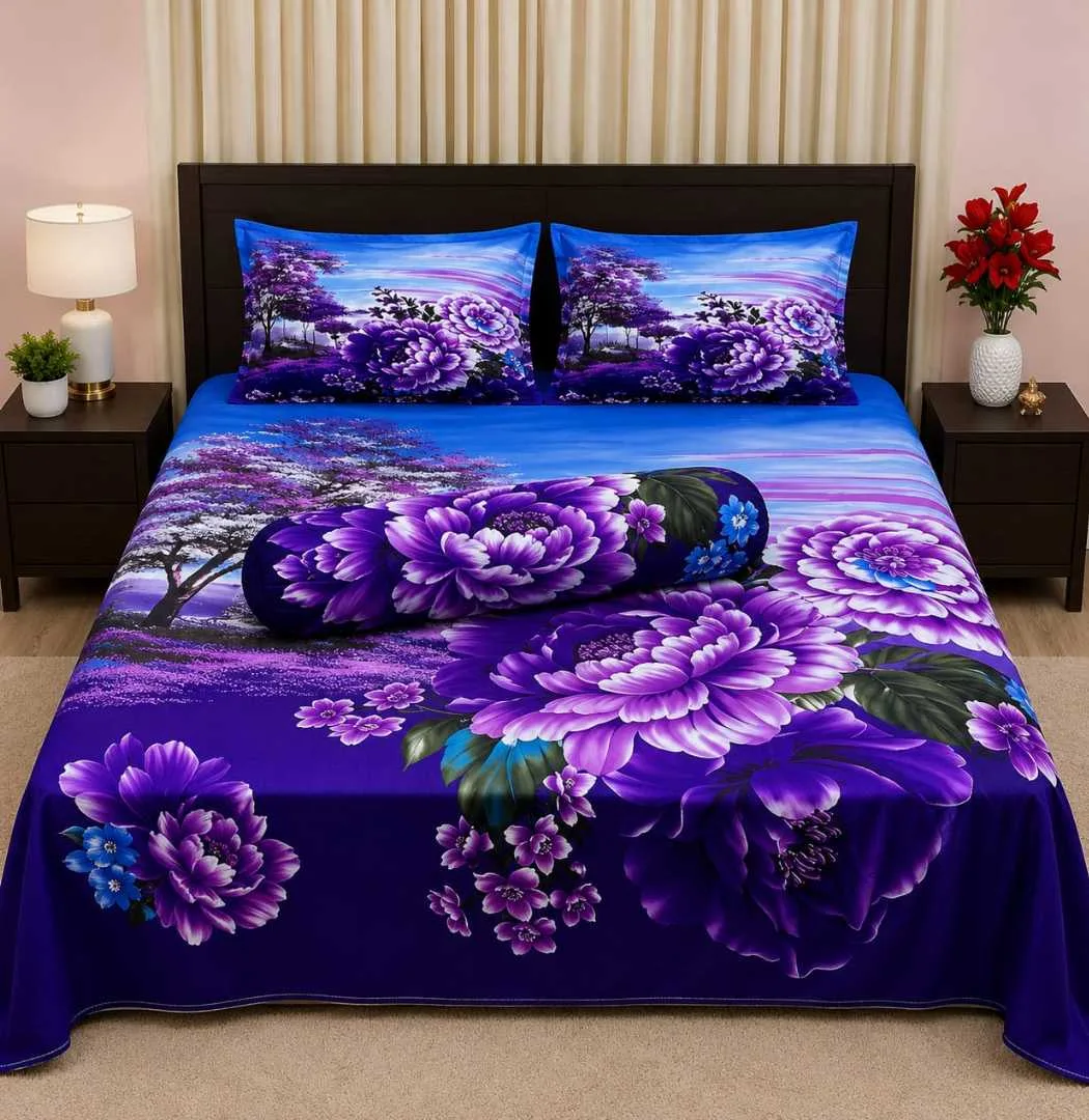 Luxury King size Bed Sheet with Matching Pillow covers