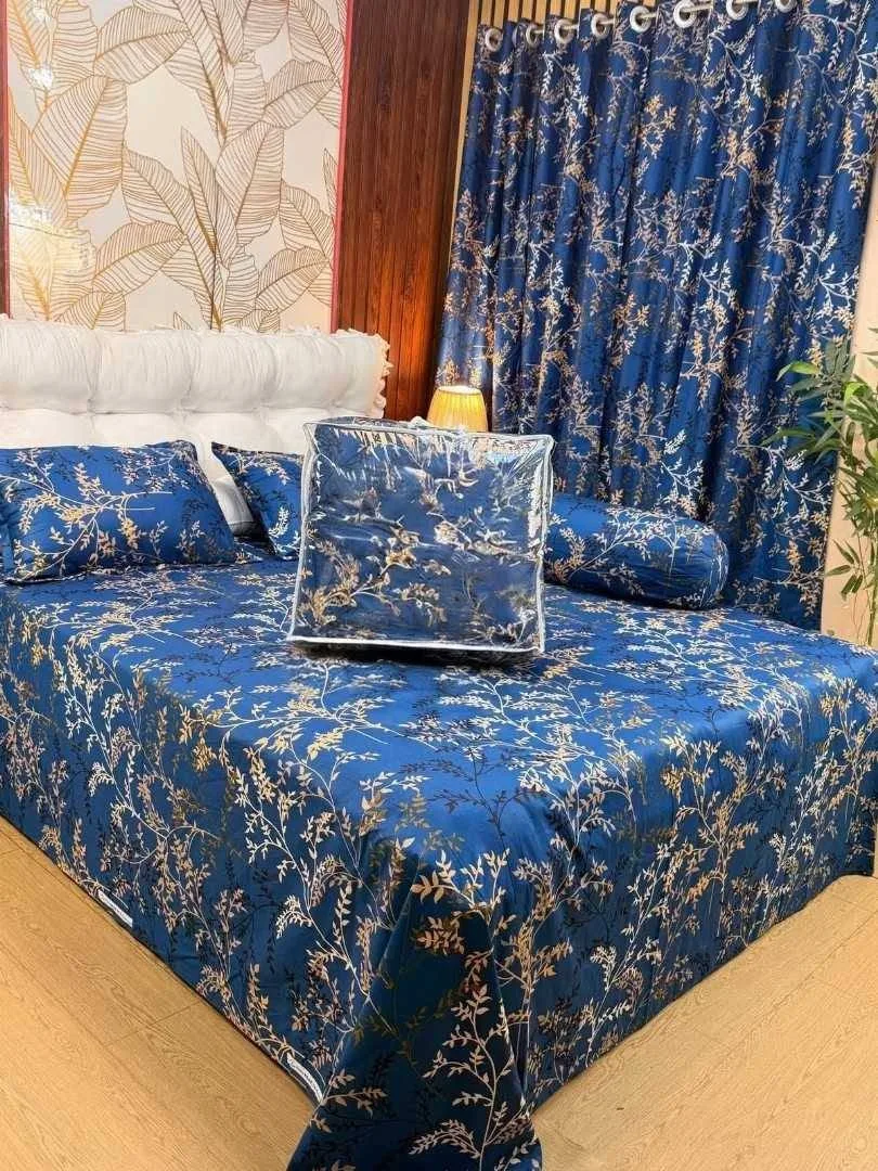Premium Quality Twill Cotton Comforter 5 Pcs Set