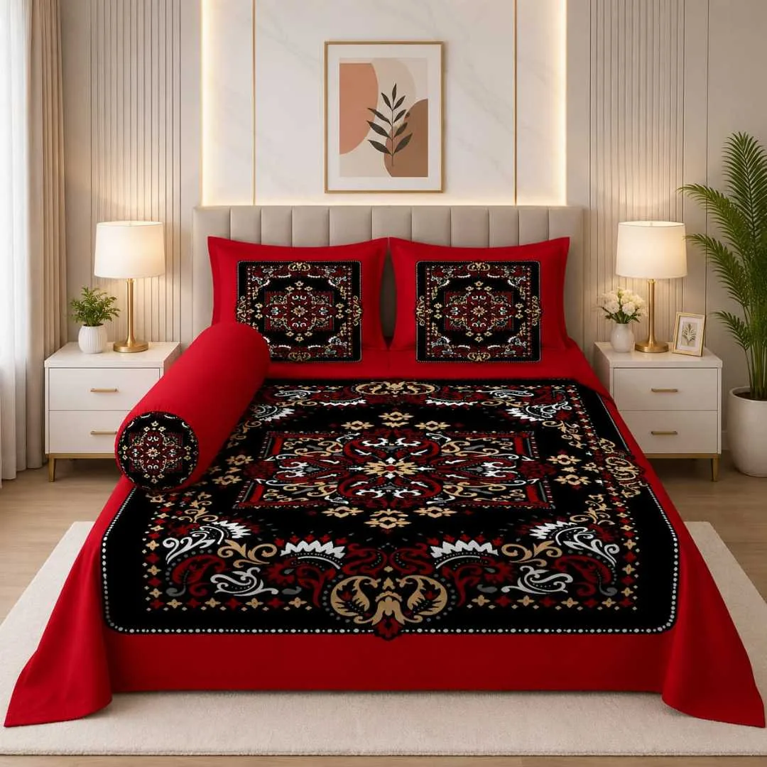 Luxury King size Bed Sheet with Matching Pillow covers