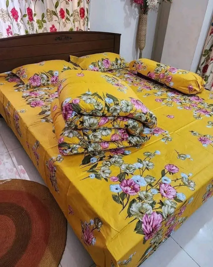 Premium Quality Twill Cotton Comforter 5 Pcs Set