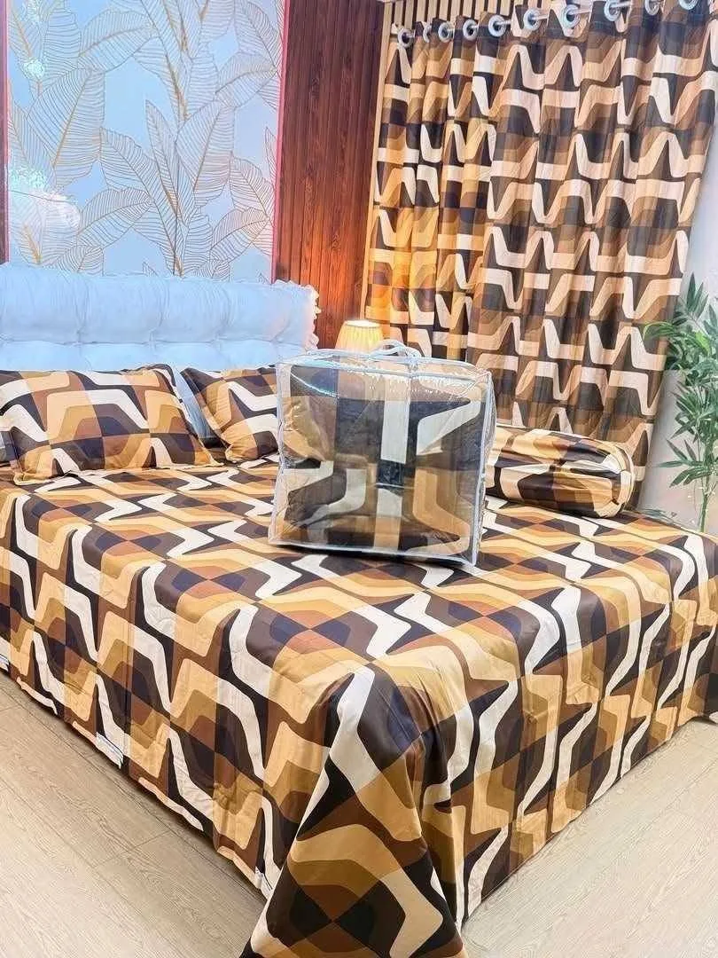 Premium Quality Twill Cotton Comforter 5 Pcs Set