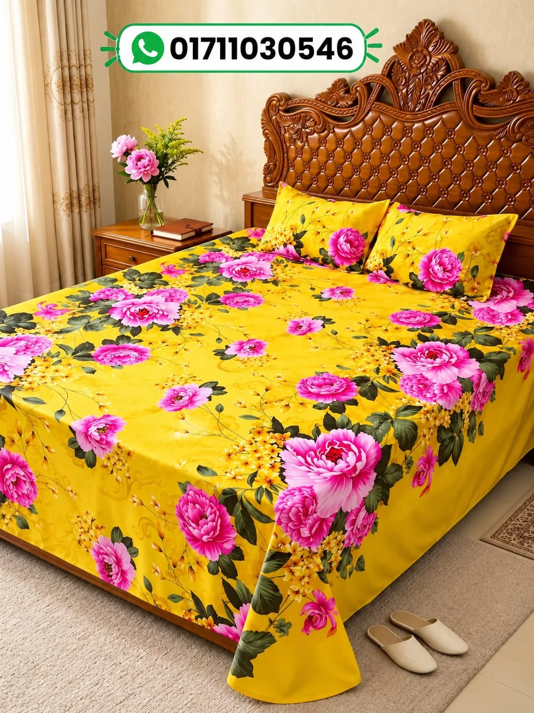 Luxury King size Bed Sheet with Matching Pillow covers