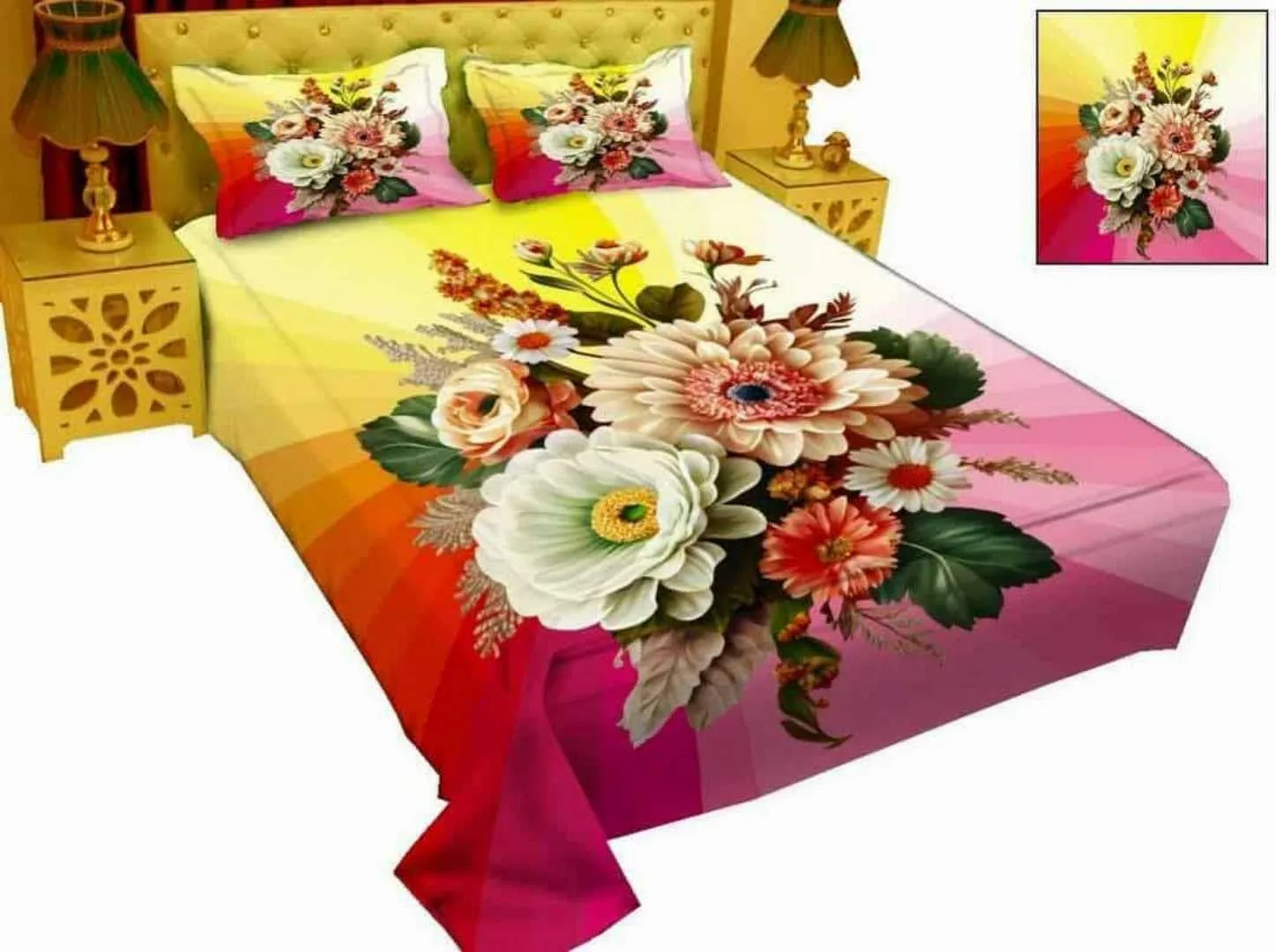 Luxury King size Bed Sheet with Matching Pillow covers