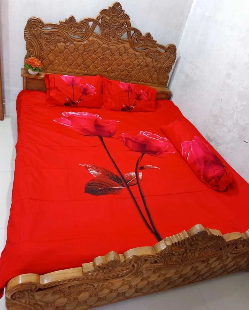Luxury King size Bed Sheet with Matching Pillow covers 2