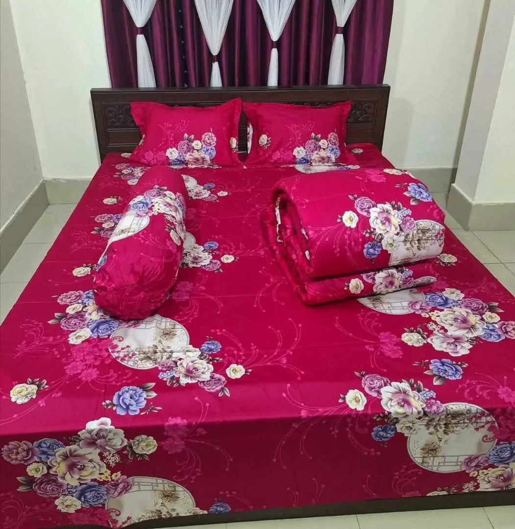 Premium Quality Twill Cotton Comforter 5 Pcs Set