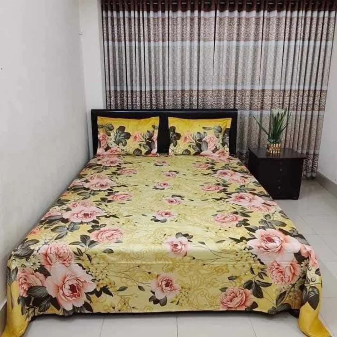 Luxury King size Bed Sheet with Matching Pillow covers 2