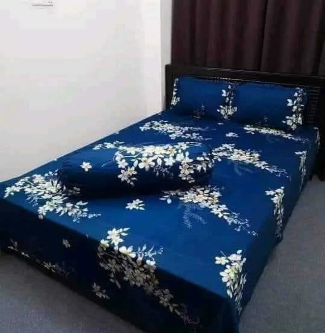 Luxury King size Bed Sheet with Matching Pillow covers 2