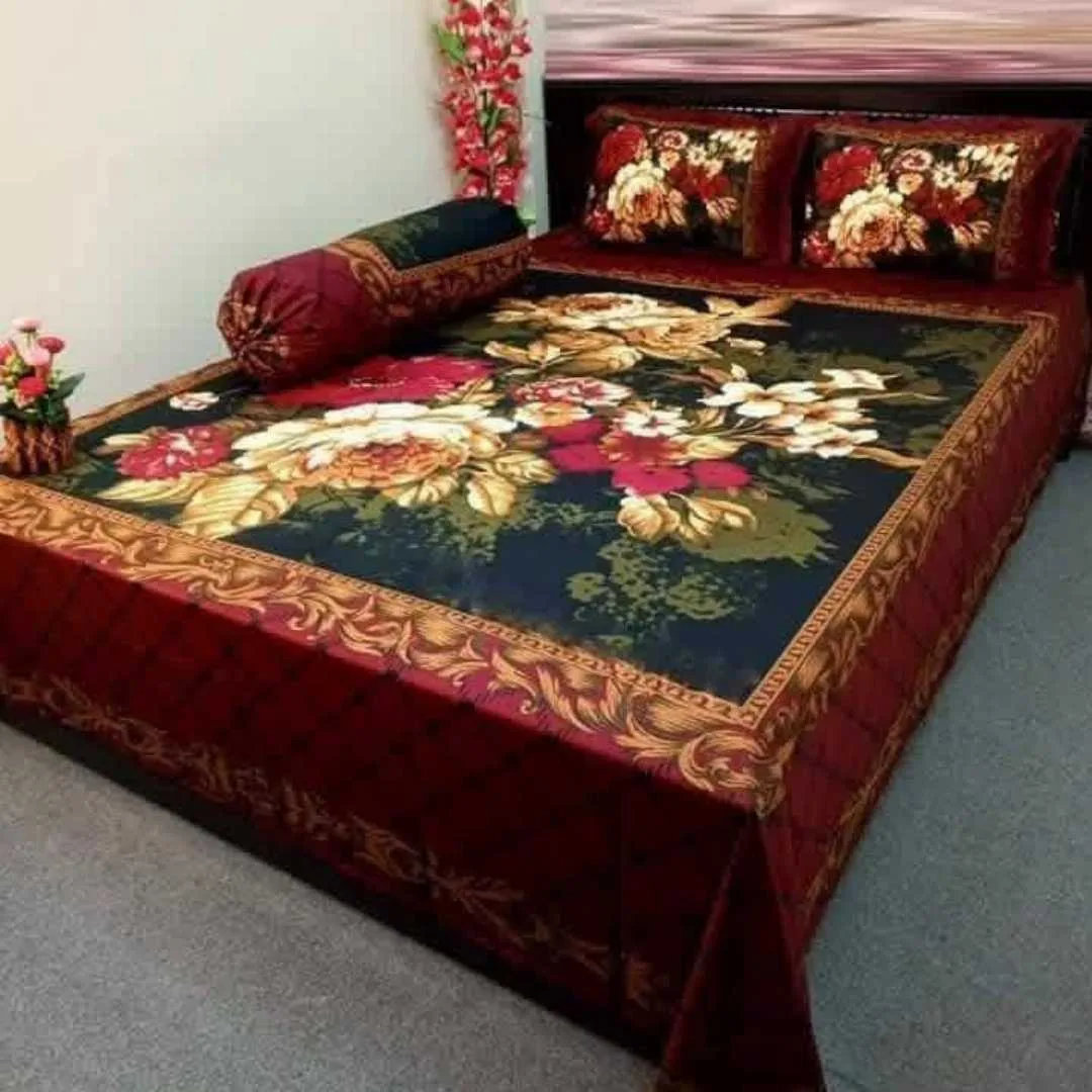 Luxury King size Bed Sheet with Matching Pillow covers