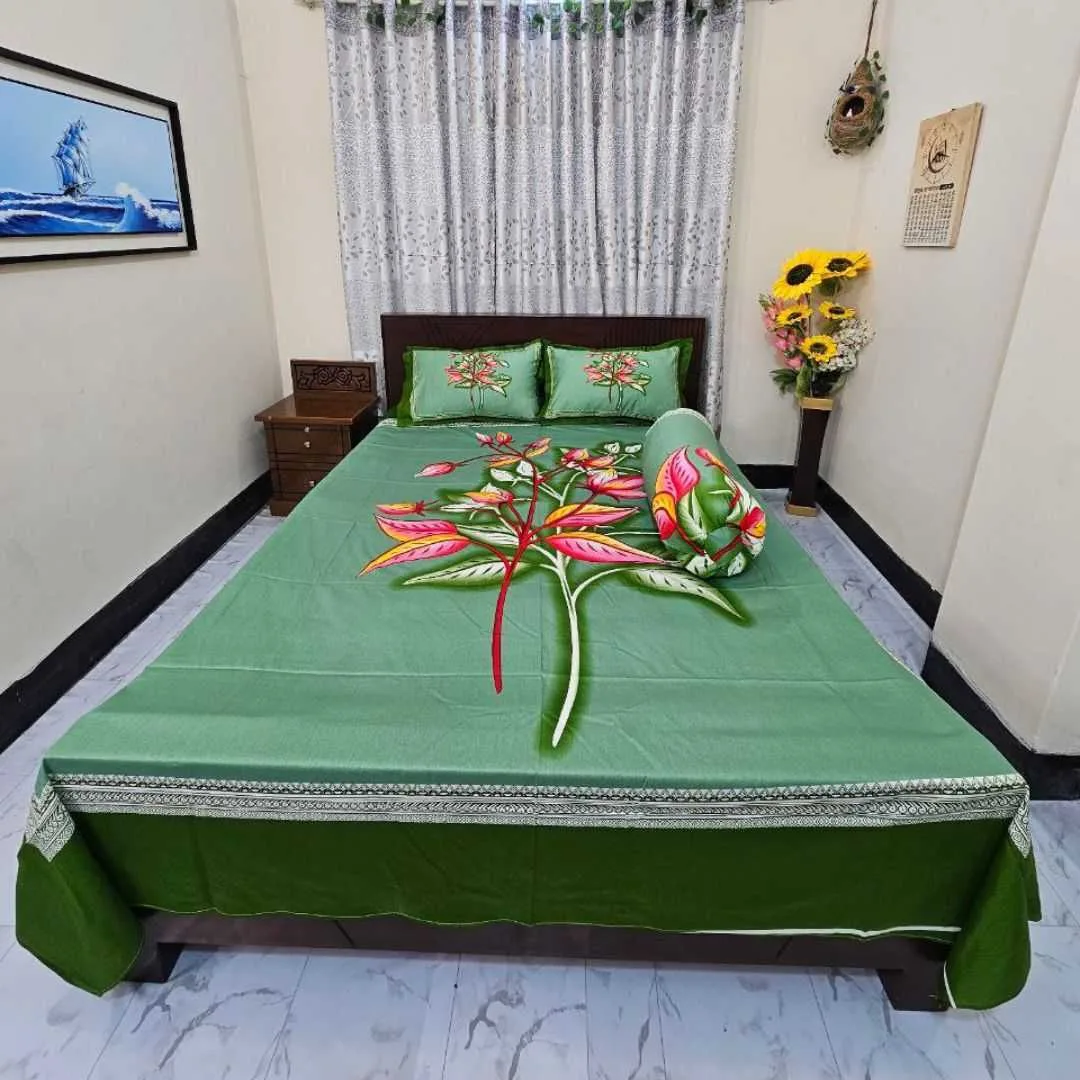 Luxury King size Bed Sheet with Matching Pillow covers 2