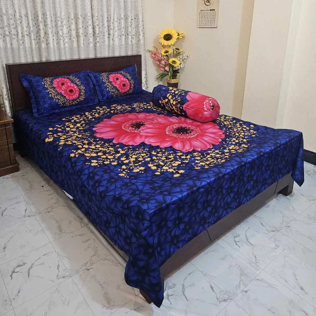 Luxury King size Bed Sheet with Matching Pillow covers 2