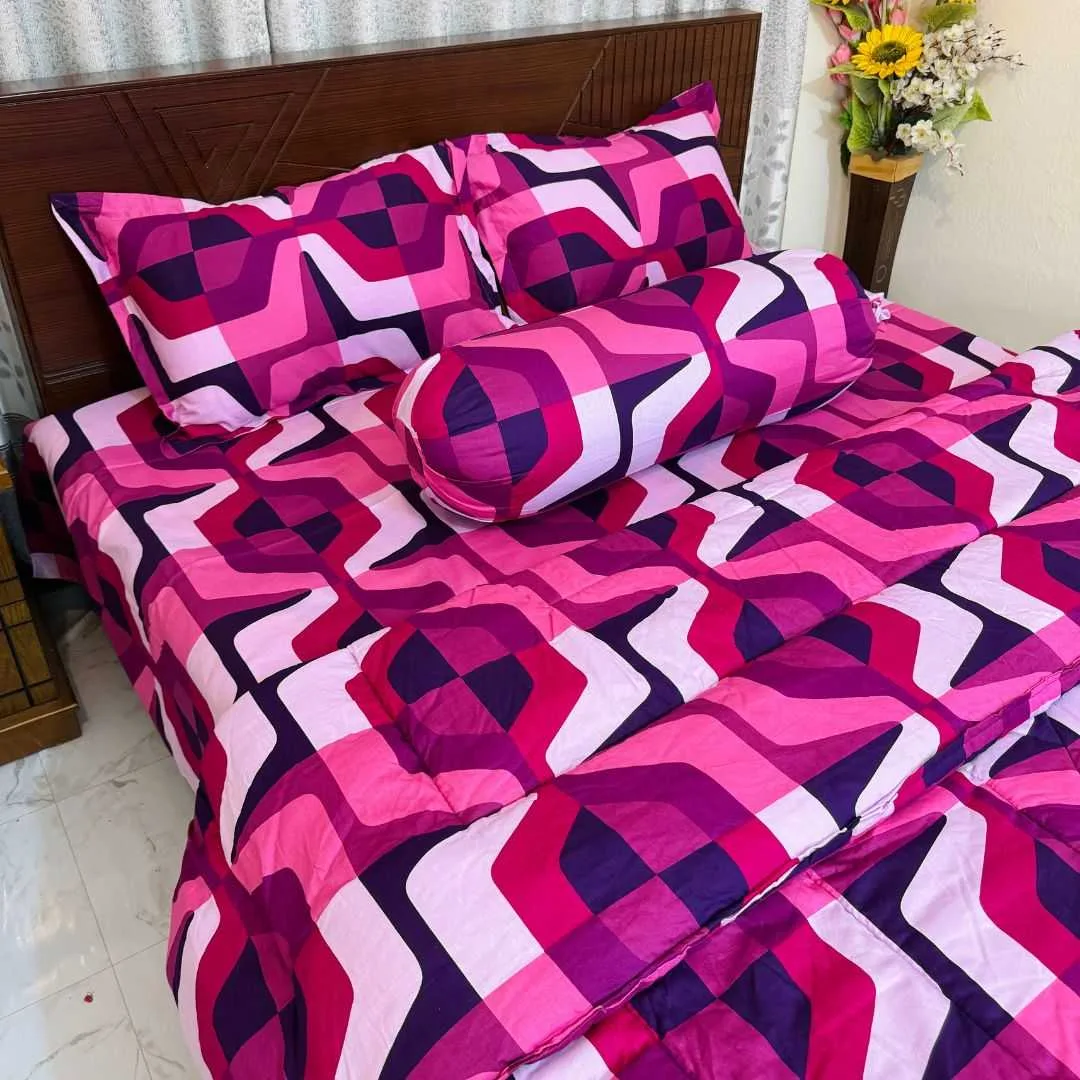 Premium Quality Twill Cotton Comforter 5 Pcs Set 3