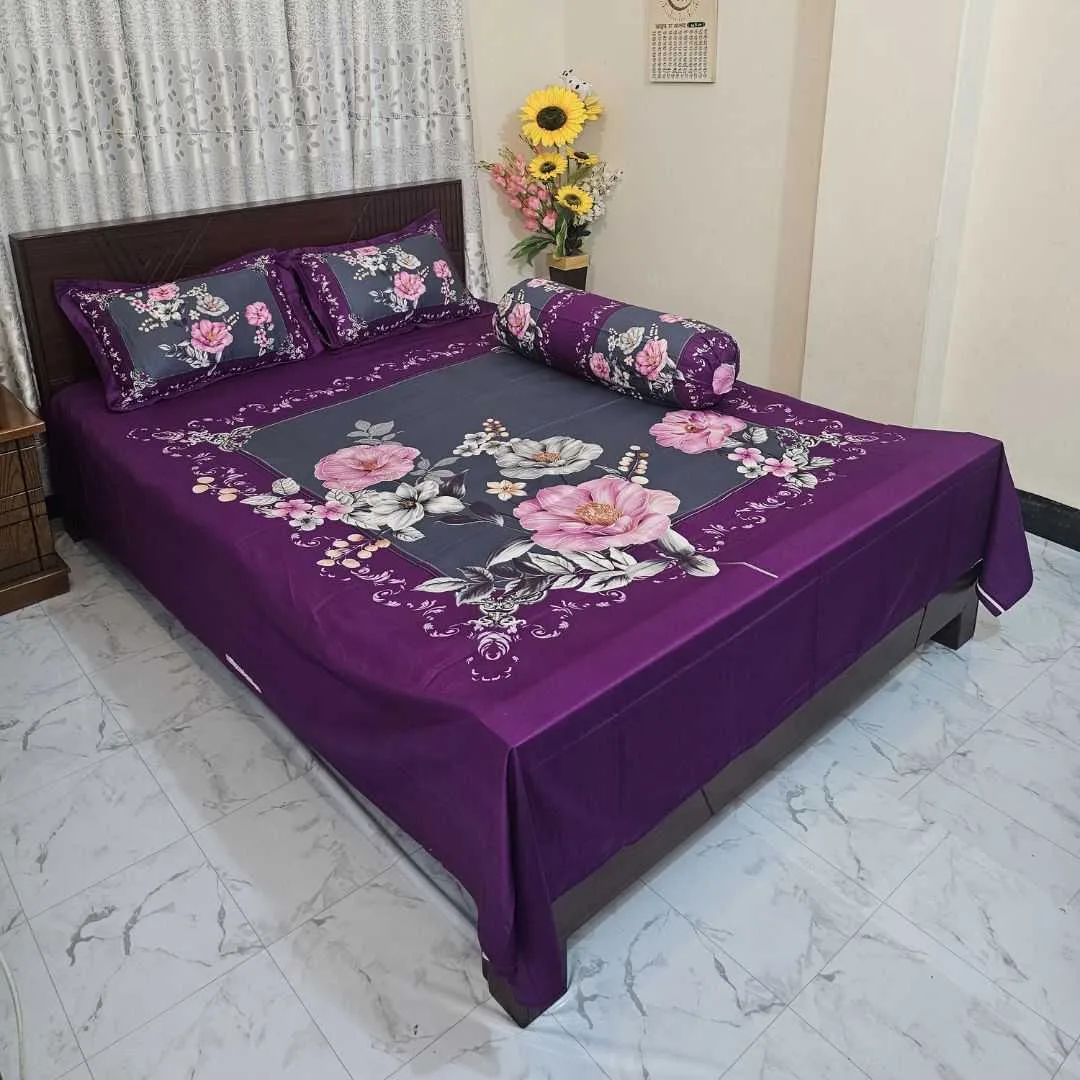Luxury King size Bed Sheet with Matching Pillow covers