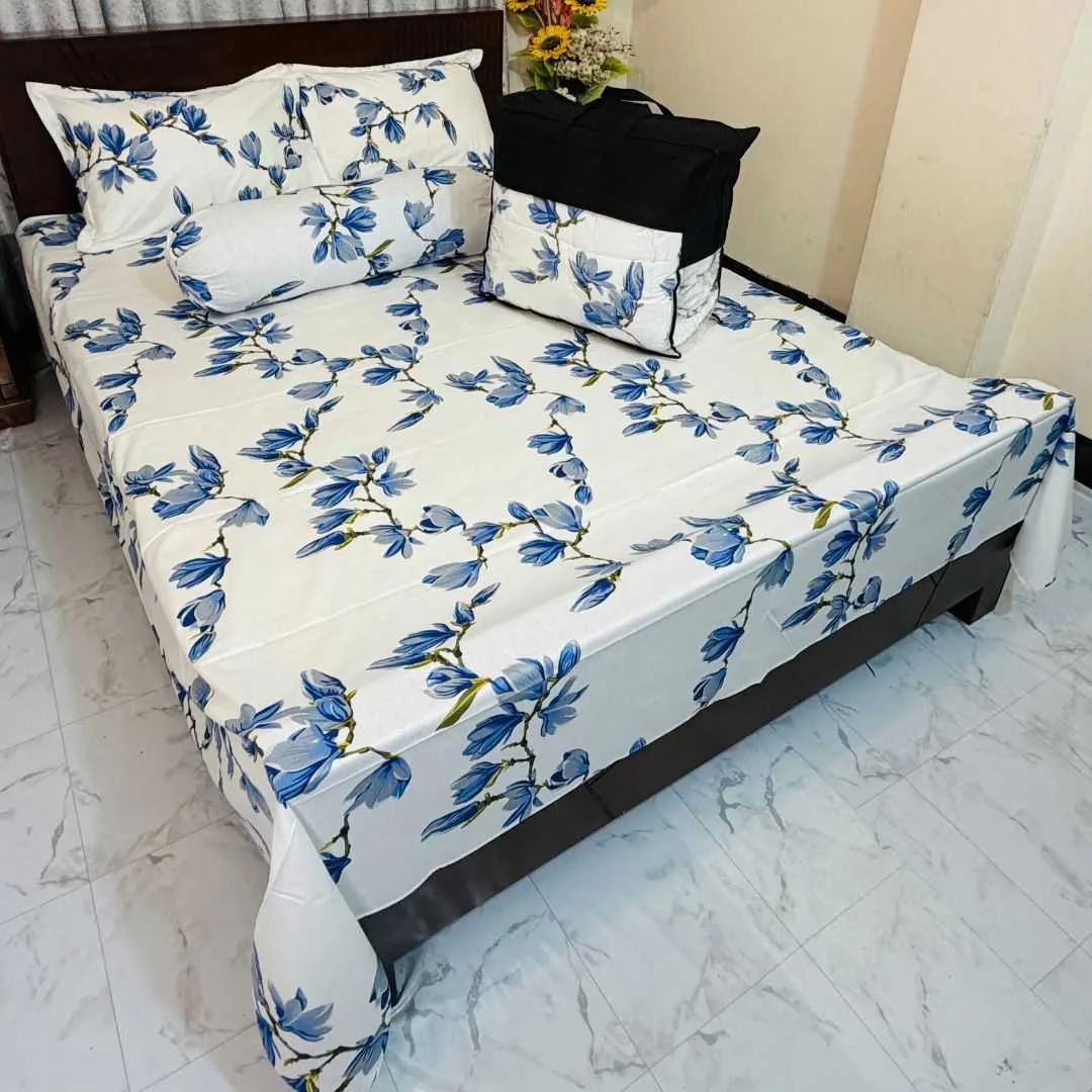 Premium Quality Twill Cotton Comforter 5 Pcs Set
