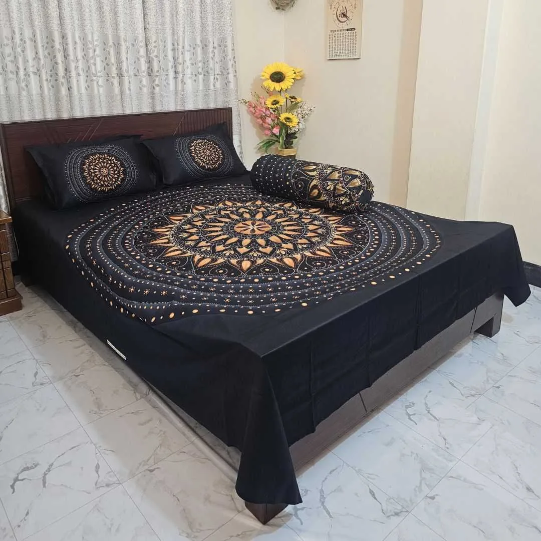 Luxury King size Bed Sheet with Matching Pillow covers 2