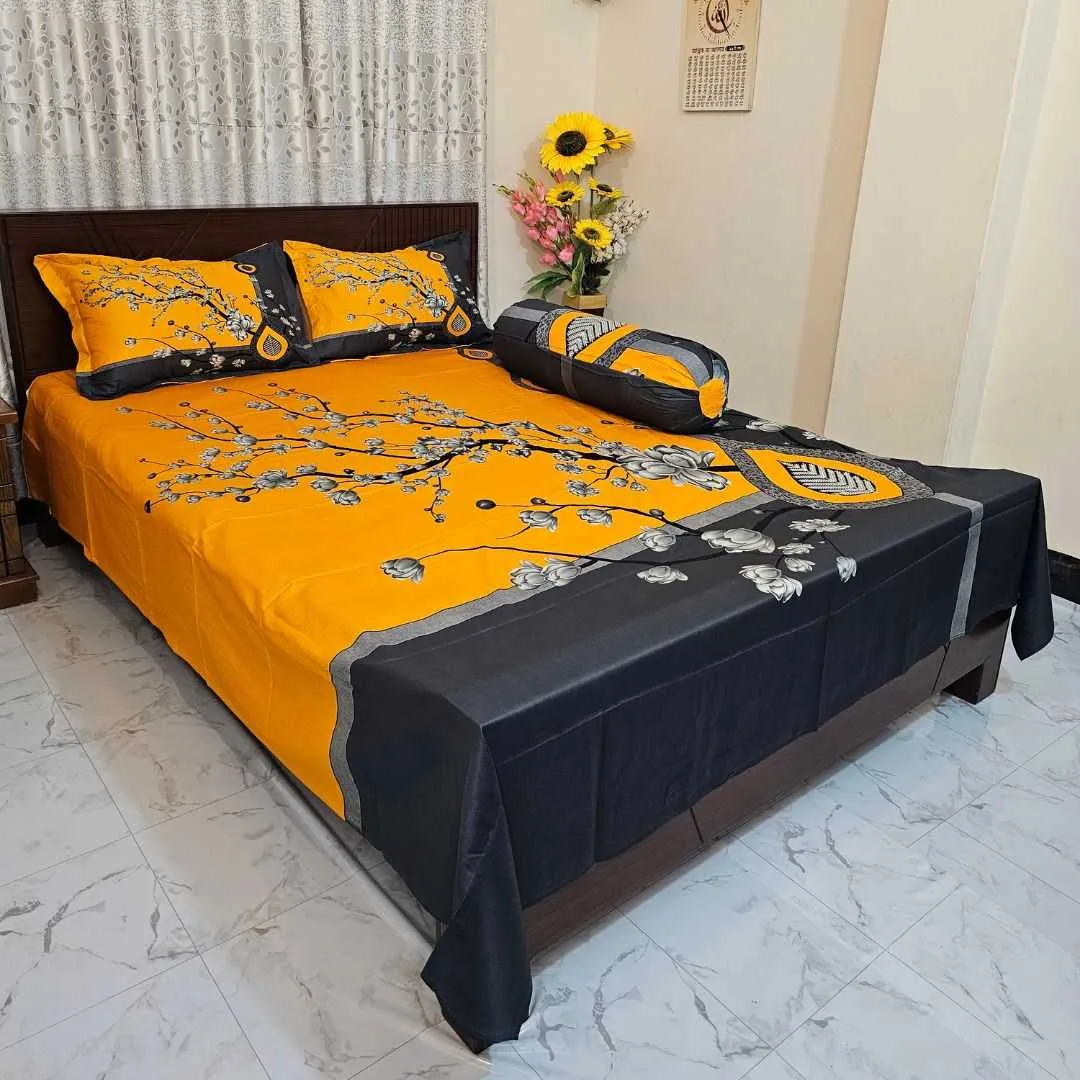 Luxury King size Bed Sheet with Matching Pillow covers 2