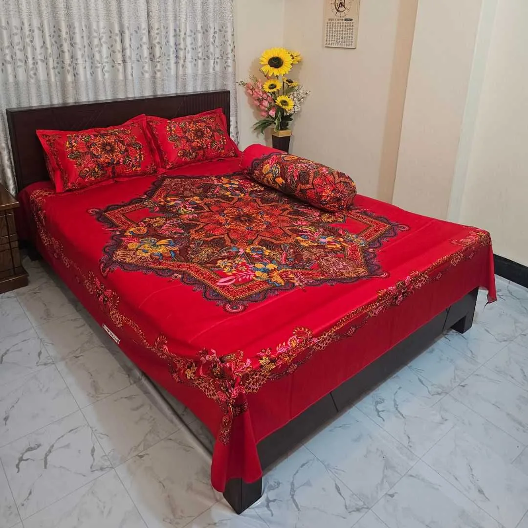 Luxury King size Bed Sheet with Matching Pillow covers