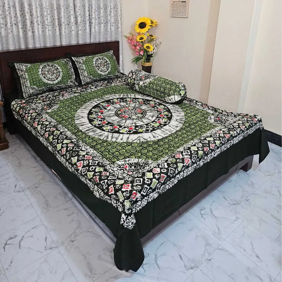 Luxury King size Bed Sheet with Matching Pillow covers 2