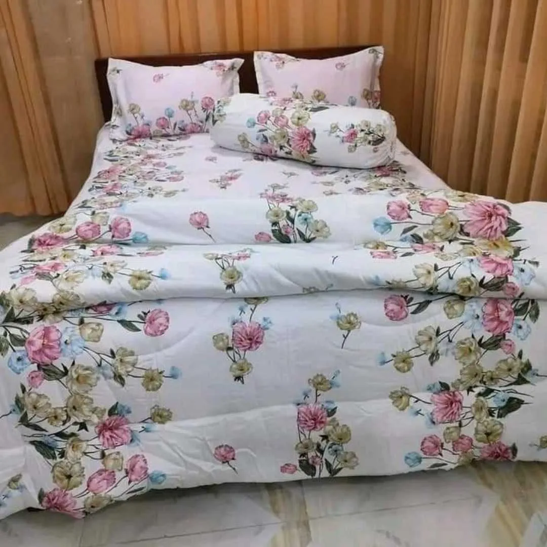 Premium Quality Twill Cotton Comforter 5 Pcs Set