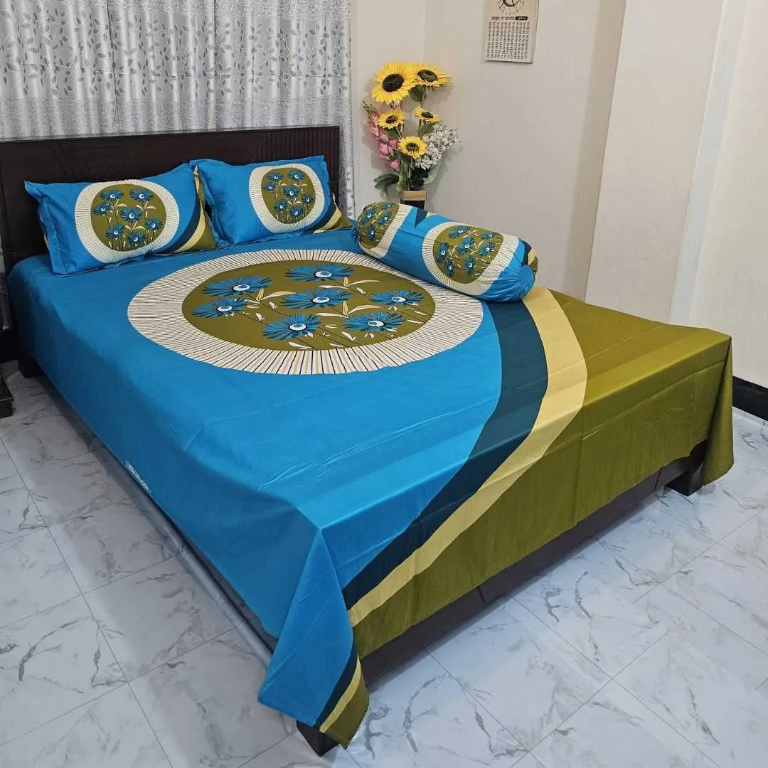 Luxury King size Bed Sheet with Matching Pillow covers 2