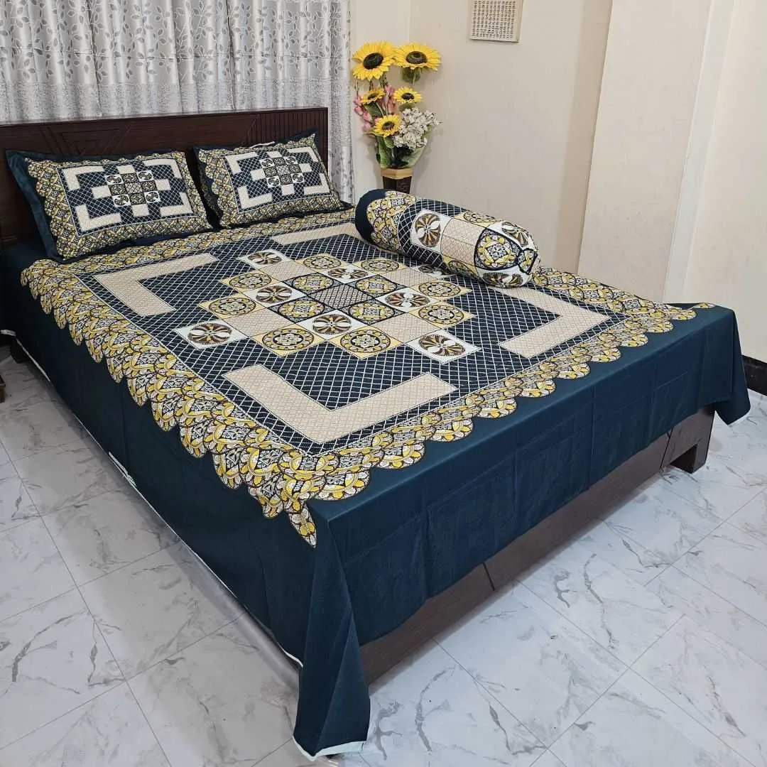 Luxury King size Bed Sheet with Matching Pillow covers
