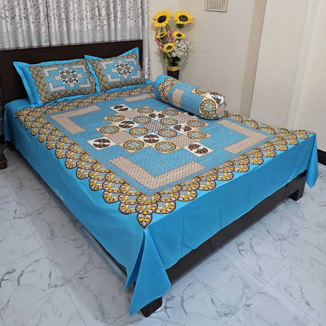 Luxury King size Bed Sheet with Matching Pillow covers 3