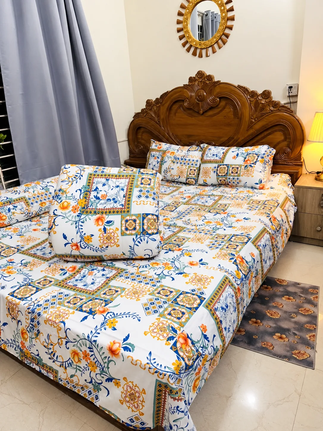 Premium Quality Twill Cotton Comforter 5 Pcs Set