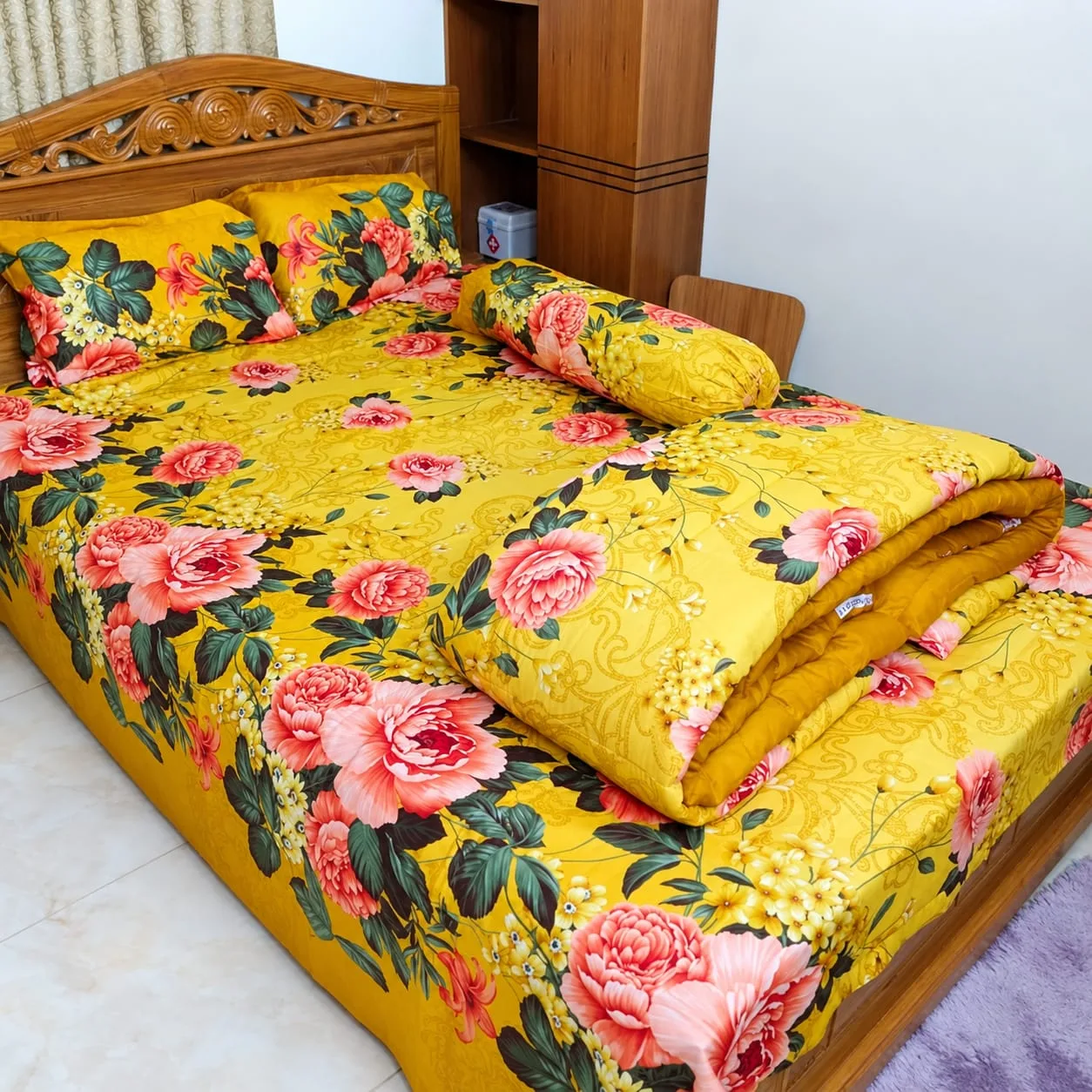 Premium Quality Twill Cotton Comforter 5 Pcs Set