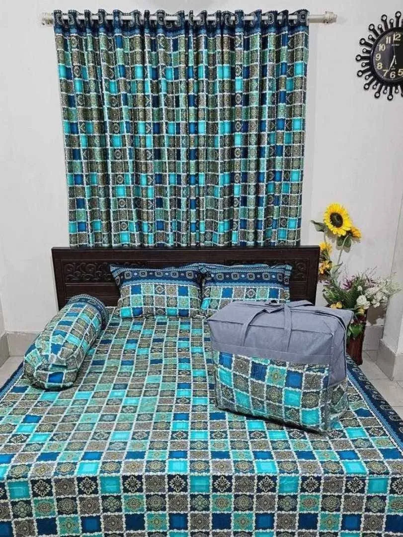 Premium Quality Twill Cotton Comforter 5 Pcs Set