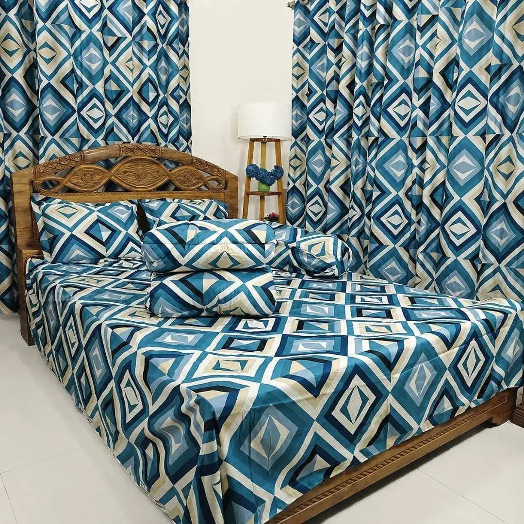 Premium Quality Twill Cotton Comforter 5 Pcs Set