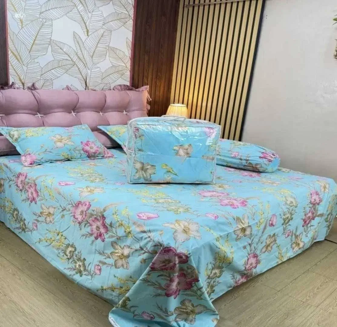 Premium Quality Twill Cotton Comforter 5 Pcs Set