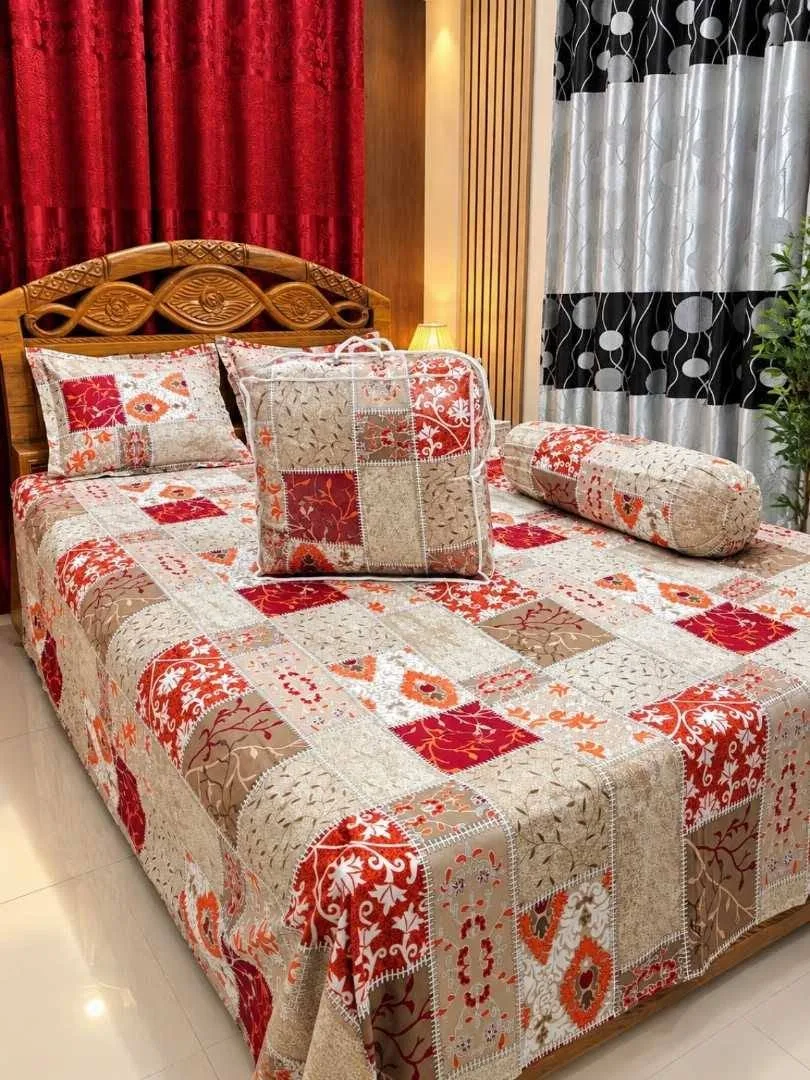 Premium Quality Twill Cotton Comforter 5 Pcs Set