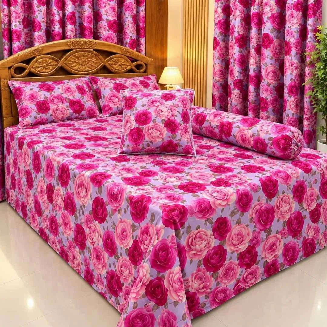 Premium Quality Twill Cotton Comforter 5 Pcs Set