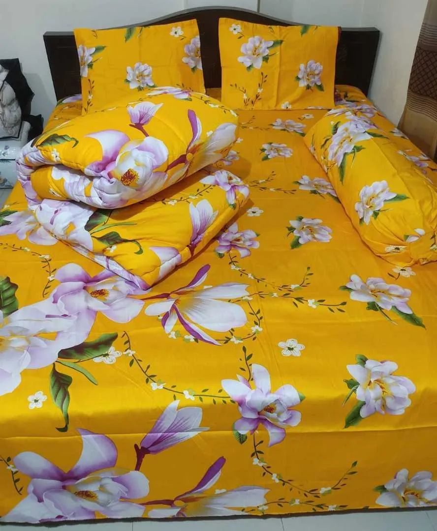 Premium Quality Twill Cotton Comforter 5 Pcs Set