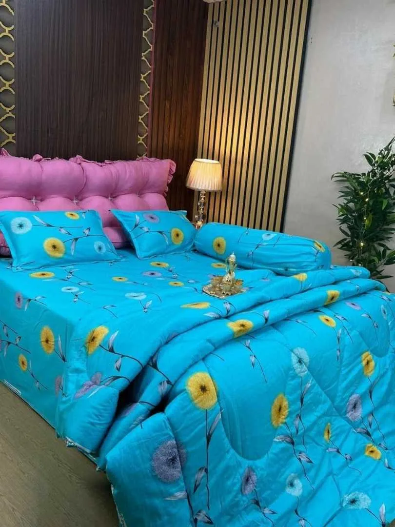Premium Quality Twill Cotton Comforter 5 Pcs Set