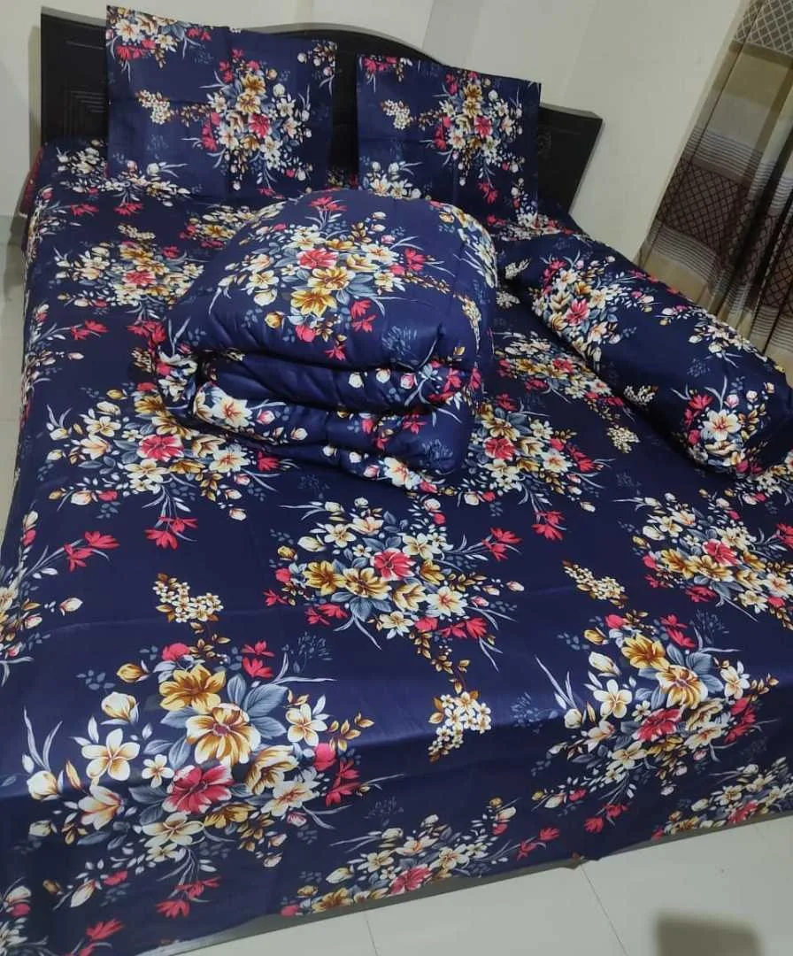Premium Quality Twill Cotton Comforter 5 Pcs Set