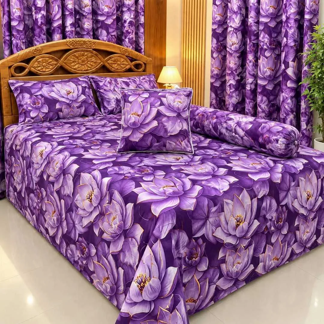Premium Quality Twill Cotton Comforter 5 Pcs Set